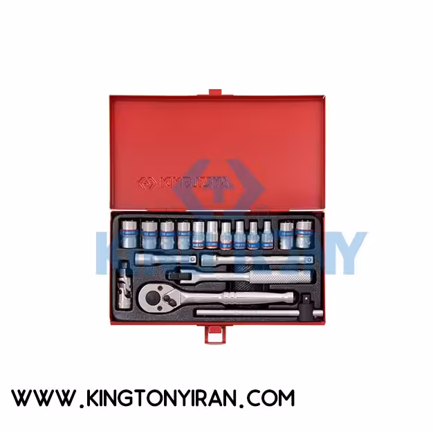2019SR – جعبه بکس اينچ کوتاه 1/4 درايو – 12 گوش 18 عددي ( 1/2 – 5/32 ) کينگ توني