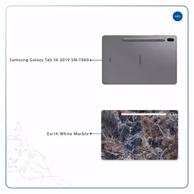 برچسب پوششی ماهوت مدل Earth-White-Marble مناسب برای تبلت سامسونگ Galaxy Tab S6 2019 SM-T860