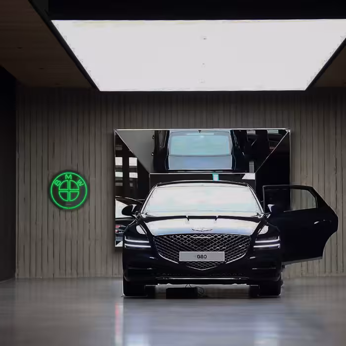 چراغ دیواری نئون دیزاین طرح Bmw-BL_GR 