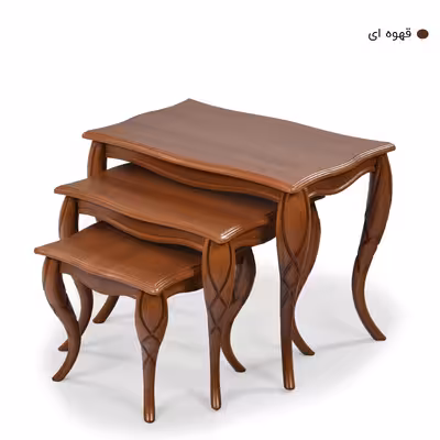 میز پذیرایی میز چوب مدل پیچک مجموعه 4 عددی