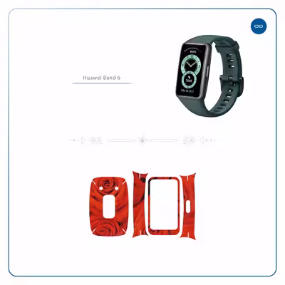 برچسب ماهوت طرح Red Flower مناسب برای ساعت هوشمند هوآوی band 6