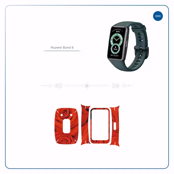 برچسب ماهوت طرح Red Flower مناسب برای ساعت هوشمند هوآوی band 6