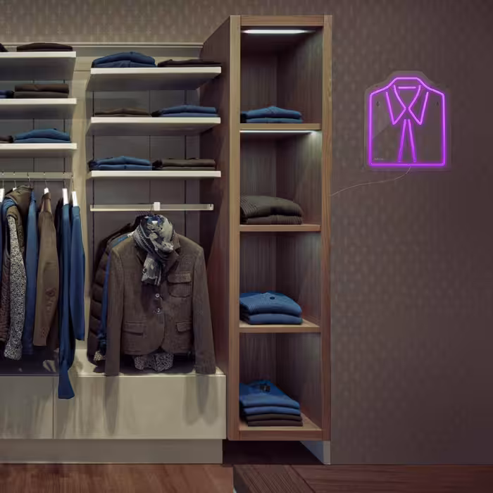 چراغ دیواری نئون دیزاین طرح Men-Clothes_PR