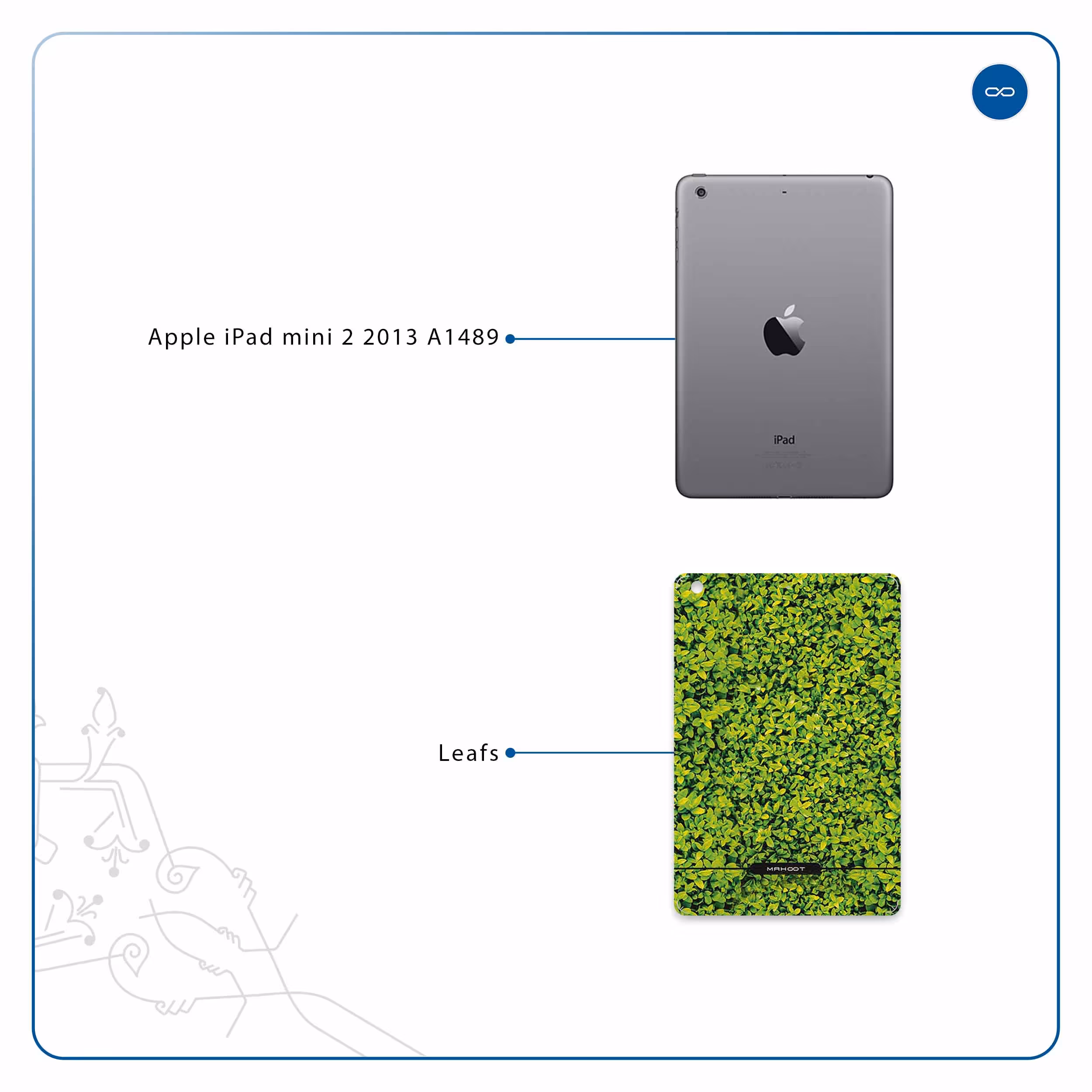 برچسب پوششی ماهوت مدل Leafs مناسب برای تبلت اپل iPad mini 2 2013 A1489