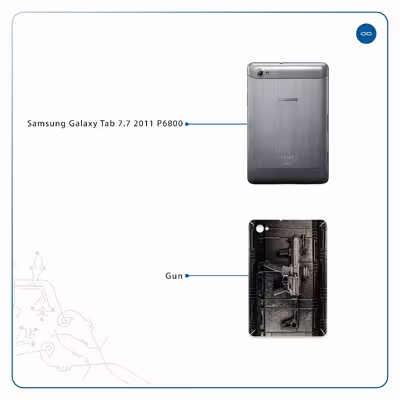 برچسب پوششی ماهوت مدل Gun مناسب برای تبلت سامسونگ Galaxy Tab 7.7 2011 P6800