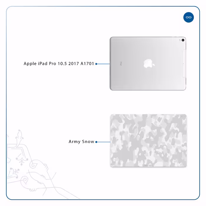 برچسب پوششی ماهوت مدل Army-Snow مناسب برای تبلت اپل iPad Pro 10.5 2017 A1701