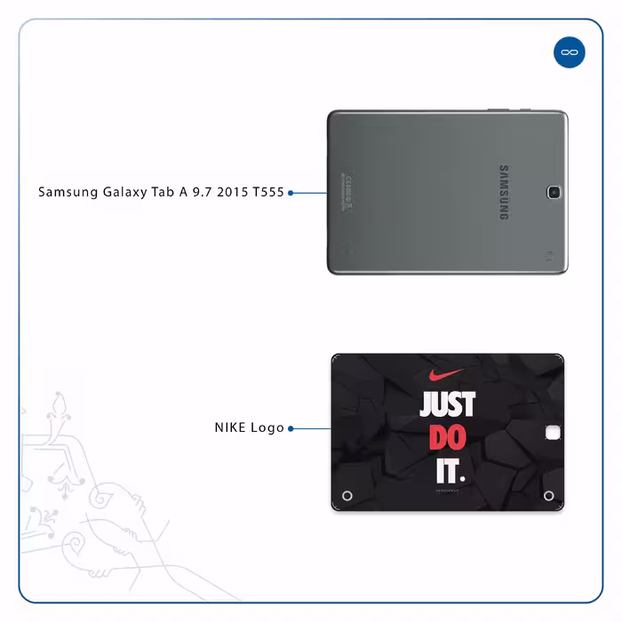 برچسب پوششی ماهوت مدل NIKE-Logo مناسب برای تبلت سامسونگ Galaxy Tab A 9.7 2015 T555