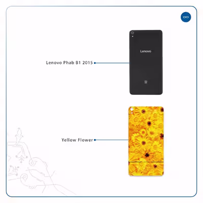 برچسب پوششی ماهوت مدل Yellow-Flower مناسب برای تبلت لنوو Phab B1 2015