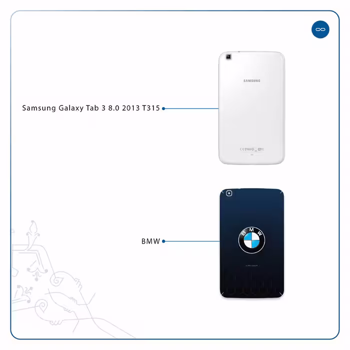 برچسب پوششی ماهوت مدل BMW مناسب برای تبلت سامسونگ Galaxy Tab 3 8.0 2013 T315