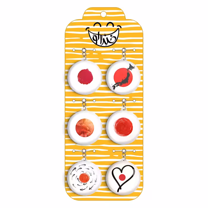 جاکلیدی خندالو مدل پرچم ژاپن کد 1221B مجموعه 6 عددی