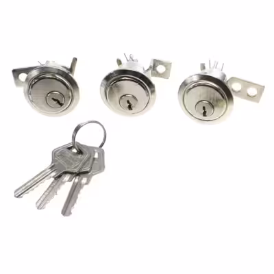 	 سوئیچ و قفل در و صندوق خودرو قطعه سازان کبیر مدل KEY-405-604 مناسب برای پژو 405 مجموعه 3 عددی