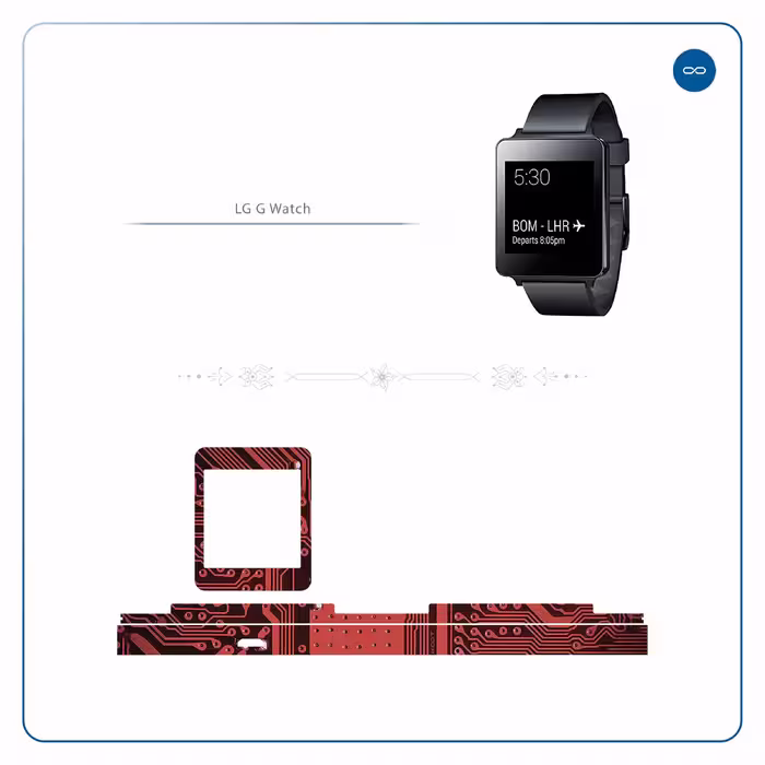 برچسب ماهوت طرح Red Printed Circuit Board مناسب برای ساعت هوشمند ال جی G Watch