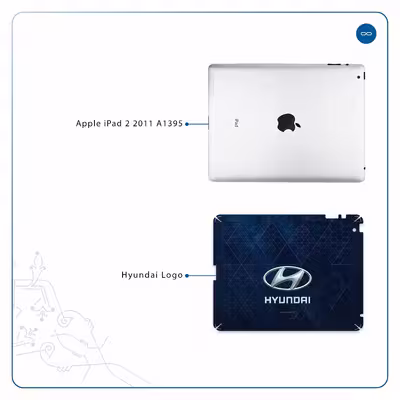 برچسب پوششی ماهوت مدل Hyundai-Logo مناسب برای تبلت اپل iPad 2 2011 A1395
