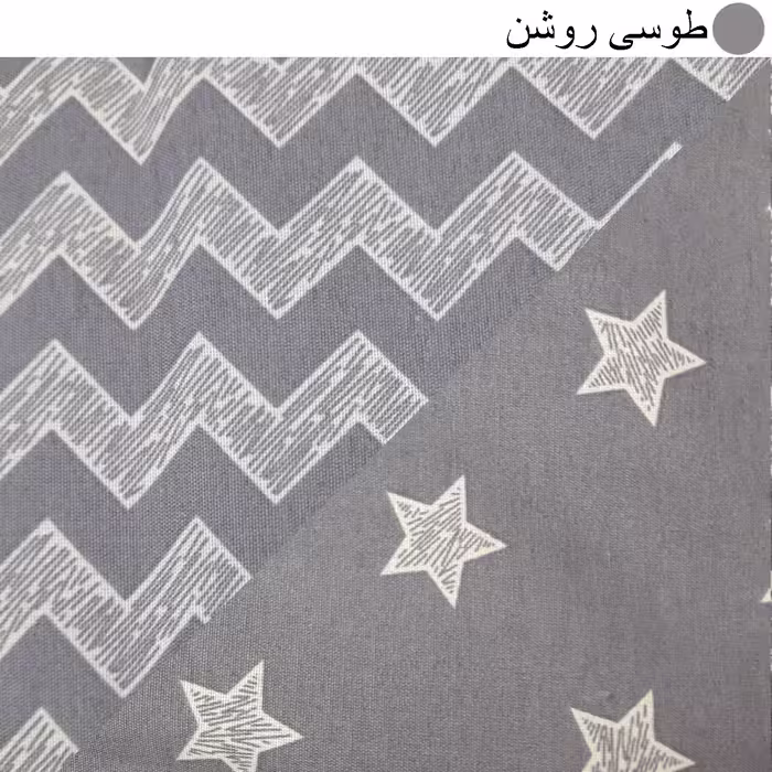 سرویس ملحفه سندس مدل زیگزاگ کد F501 دونفره 3 تکه