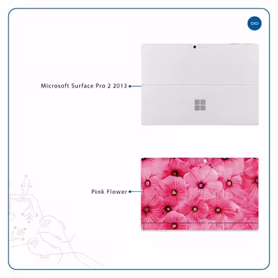 برچسب پوششی ماهوت مدل Pink-Flower مناسب برای تبلت مایکروسافت Surface Pro 2 2013