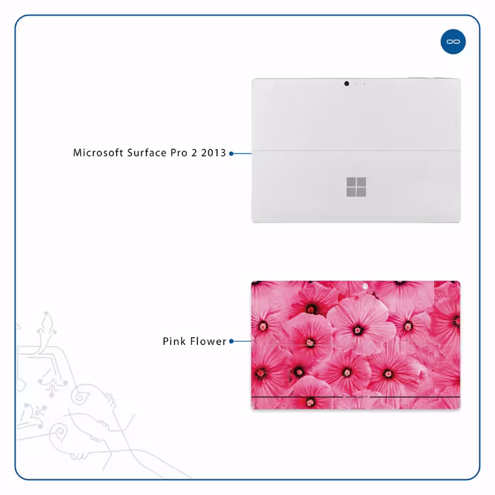 برچسب پوششی ماهوت مدل Pink-Flower مناسب برای تبلت مایکروسافت Surface Pro 2 2013