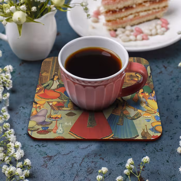 زیر لیوانی لوکسینو مدل سنتی ایرانی مجموعه 6 عددی