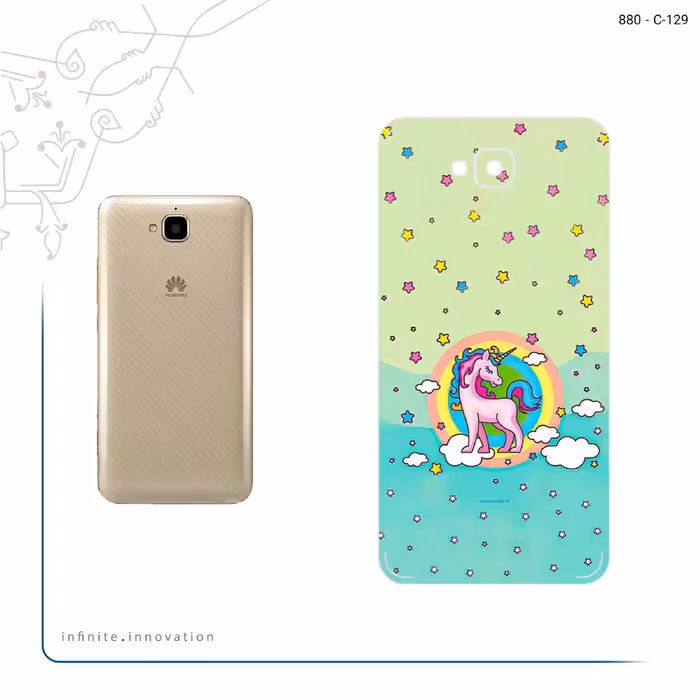 برچسب پوششی ماهوت مدل Rainbow unicorn adventure مناسب برای گوشی موبایل هوآوی Y6 Pro