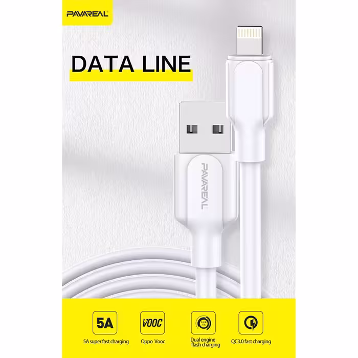 کابل تبدیل USB به لایتنینگ پاواریال مدل DC-126 طول 1 متر