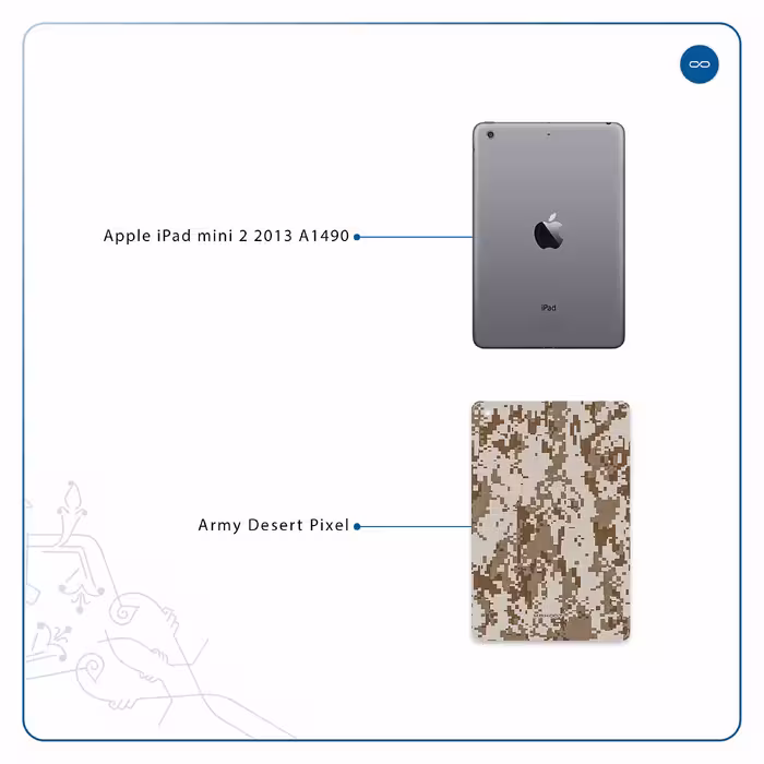 برچسب پوششی ماهوت مدل Army-Desert-Pixel مناسب برای تبلت اپل iPad mini 2 2013 A1490