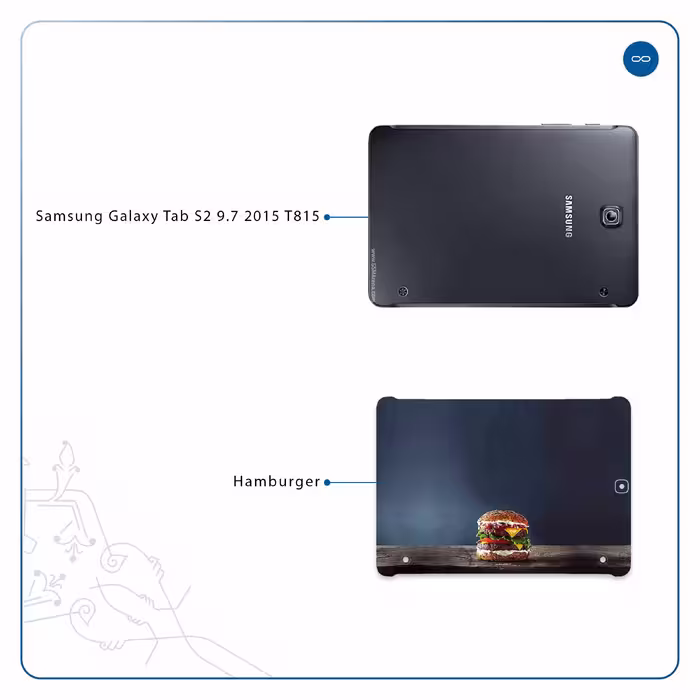 برچسب پوششی ماهوت مدل Hamburger مناسب برای تبلت سامسونگ Galaxy Tab S2 9.7 2015 T815