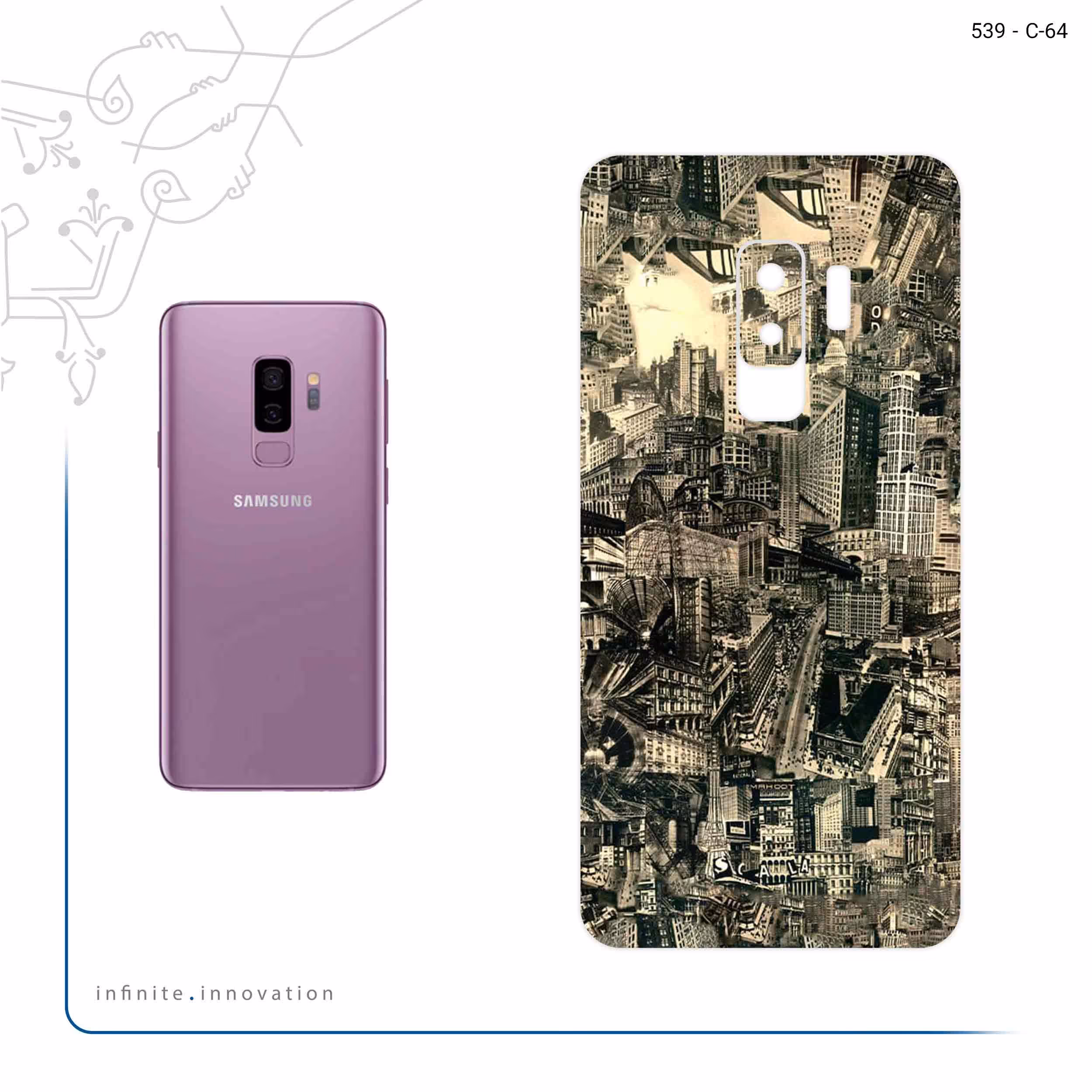 برچسب پوششی ماهوت مدل Collage of Skyscraper مناسب برای گوشی موبایل سامسونگ Galaxy S9 Plus