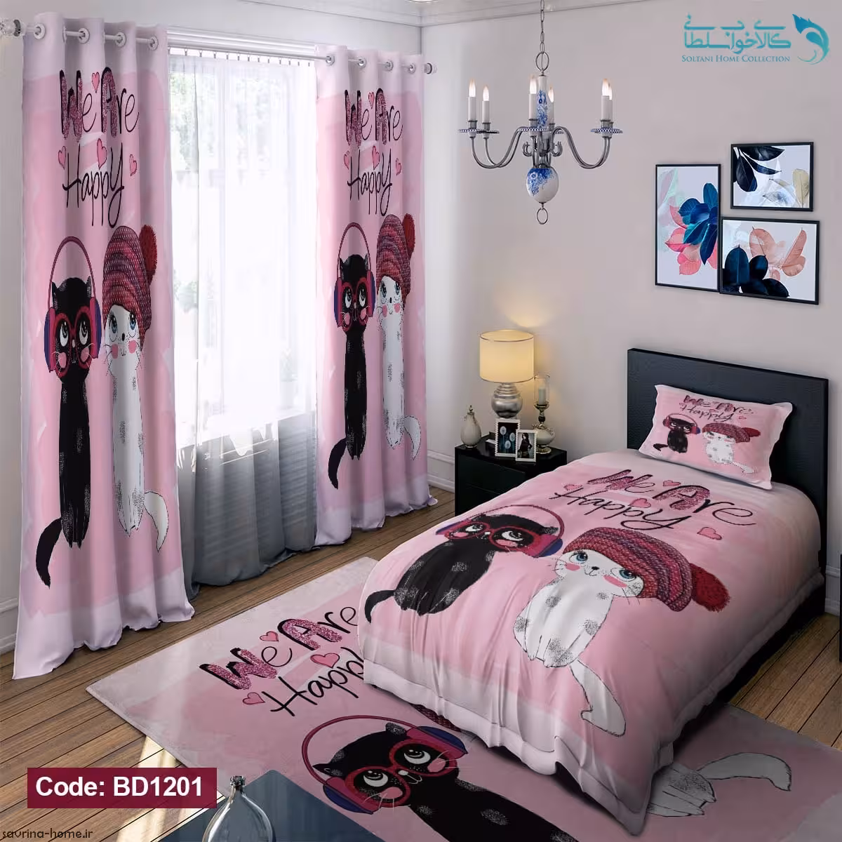 روتختی طرح گربه یکنفره کد BD1201