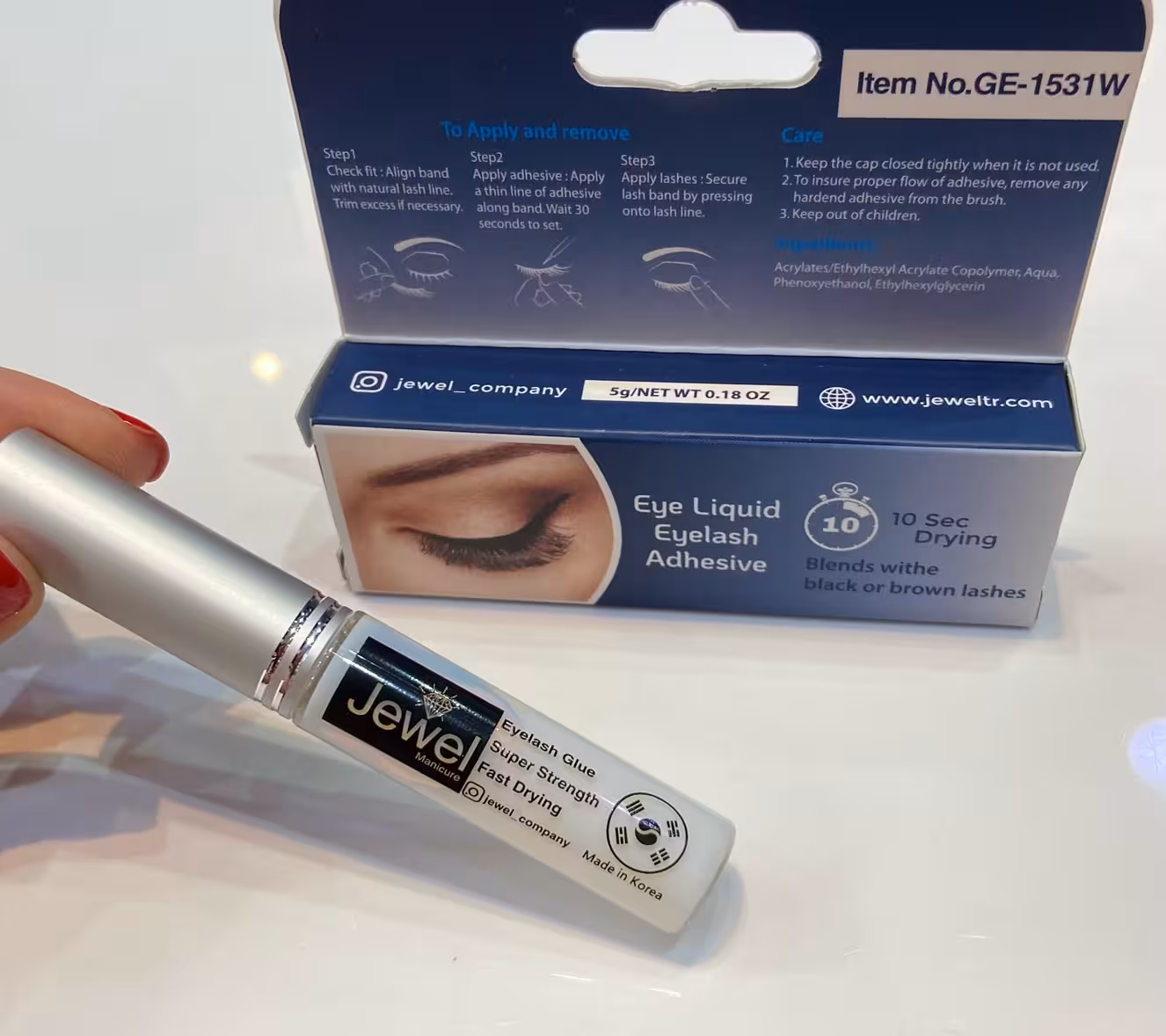 چسب مژه مصنوعی ژله ای 5 گرمی برس دار جول مدل GE-1531W