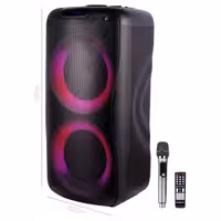 اسپیکر چمدانی بلوتوثی هیسکا مدل Party Box1009 به همراه میکروفون و ریموت کنترل