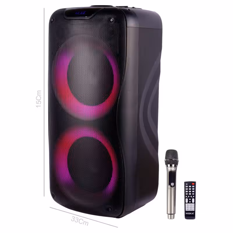 اسپیکر چمدانی بلوتوثی هیسکا مدل Party Box1009 به همراه میکروفون و ریموت کنترل