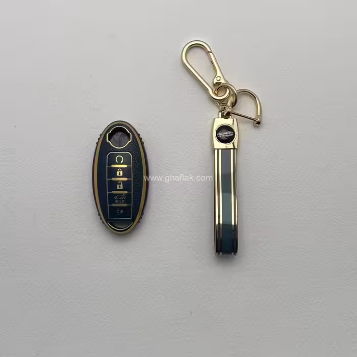 کاور ریموت نیسان جوک – مورانو – ماکسیما – قشقایی و ایکس تریل کیلس پنج دکمه طرح چرم با بند ست