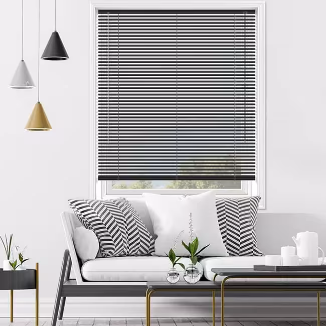 پرده کرکره ای فلزی مشکی 25 میلیمتری