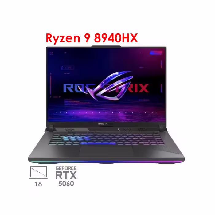لپ تاپ گیمینگ ایسوس راگ ASUS ROG Strix 16 G614PM Ryzen 9 8940HX RTX5060 115W 16G 1TB 2.5K 165Hz 2025 - پی بی 360
