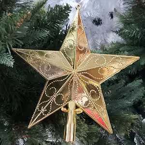 ستاره سر درختی کریسمس طلایی