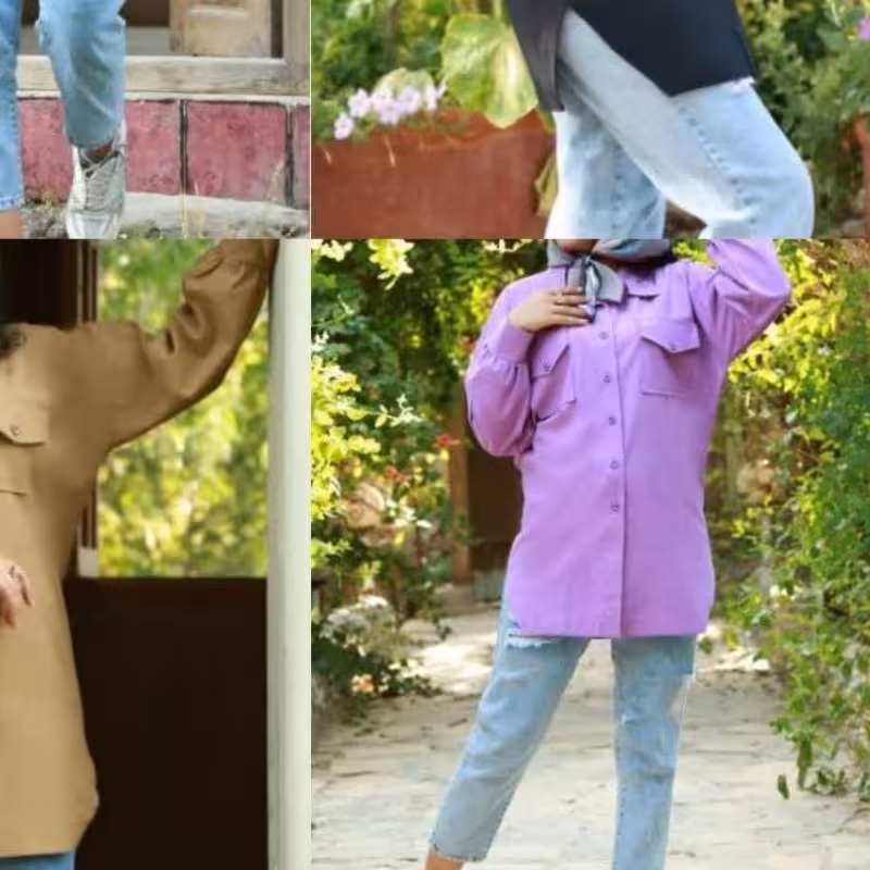 مانتو لنین کوتاه رنگبندی