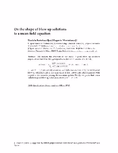 خرید و دانلود نسخه کامل کتاب On the shape of blow up solutions to a mean field equation