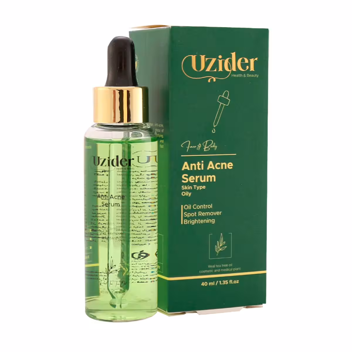 سرم لایه بردار برگ درخت چای یوزیدر مناسب پوست آکنه ای و جوش دار 40 میلی لیتر ـ Uzider Anti Acne Serum For Oily Skin ـ یوزیدر