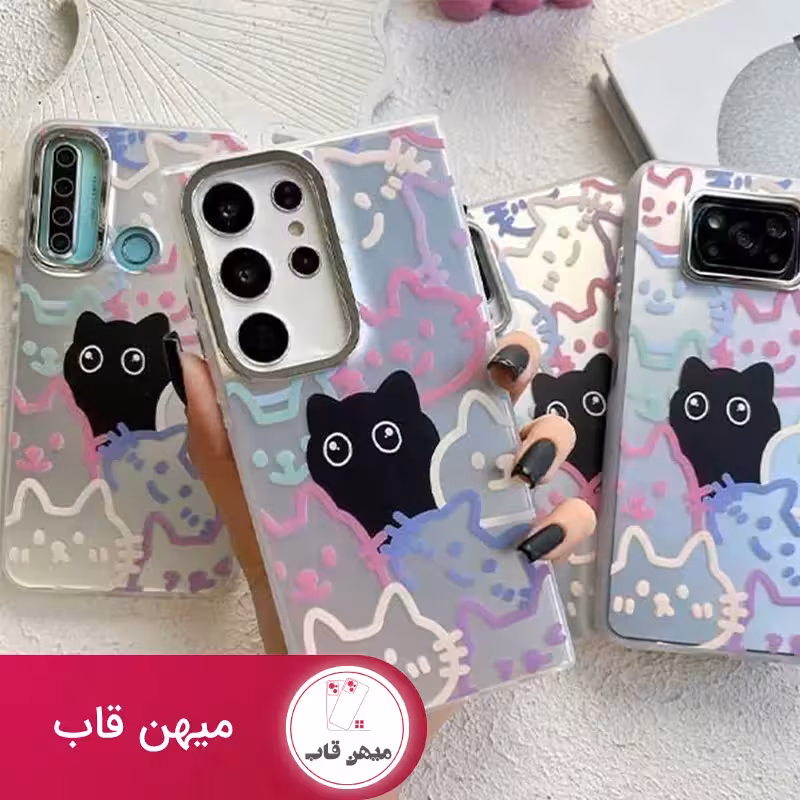 قاب گوشی سامسونگ و شیائومی گربه سیاه - کد (43219)
