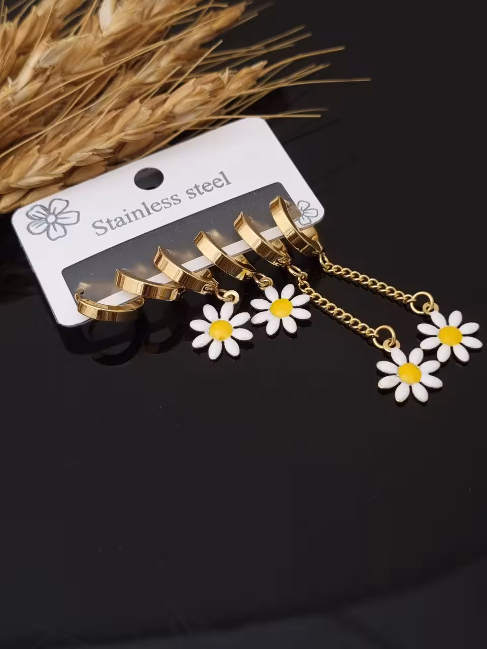 گوشواره طرح گل نرگس _کد 1174