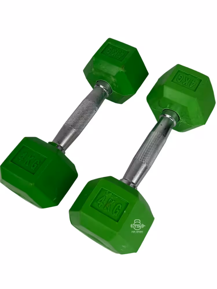 دمبل شش ضلعی رنگی 4 کیلوگرمی برند استار بسته 2 عددی