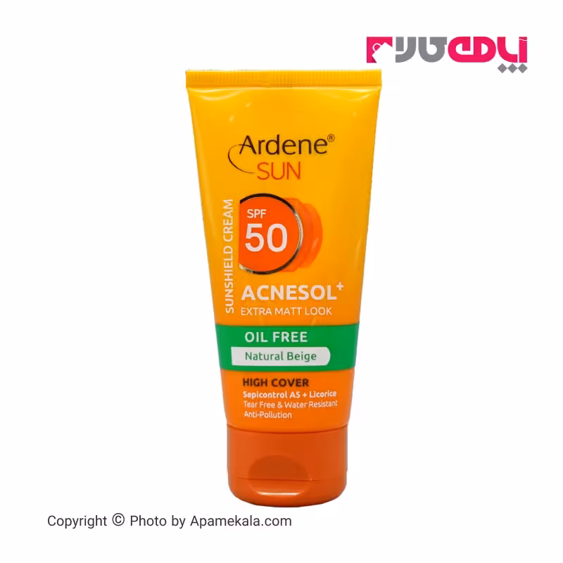 کرم ضدآفتاب آردن بژ طبیعی SPF50 مدل آکنه مناسب پوست چرب 50 میل