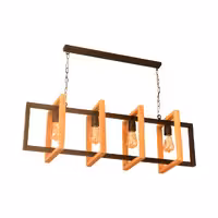 لوستر خطی چوب فلز 4 شعله (CIL10021/4)