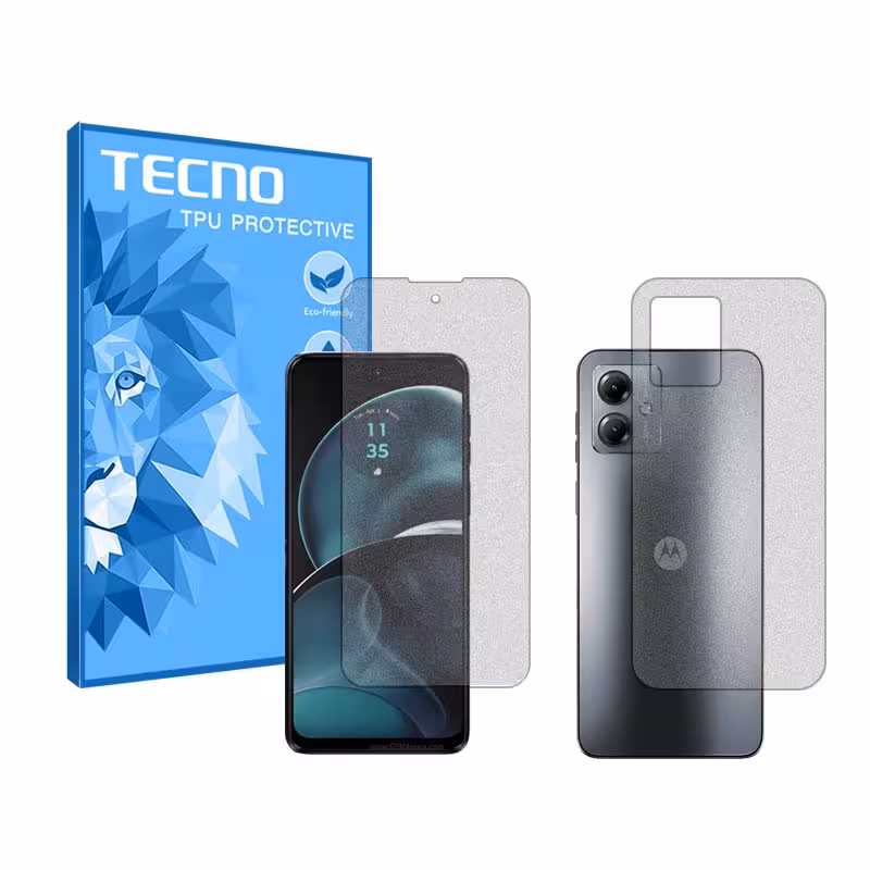 گلس صفحه نمایش و پشت گوشی موتورولا Moto G14 مدل مات برند تکنو کد SS