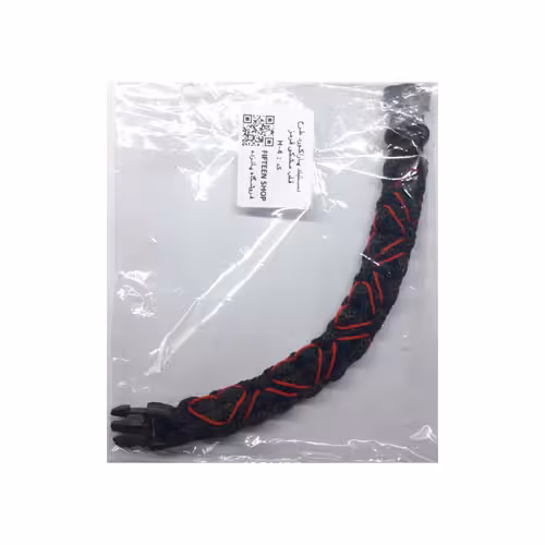 دستبند پاراکورد طرح قلب مشکی قرمز