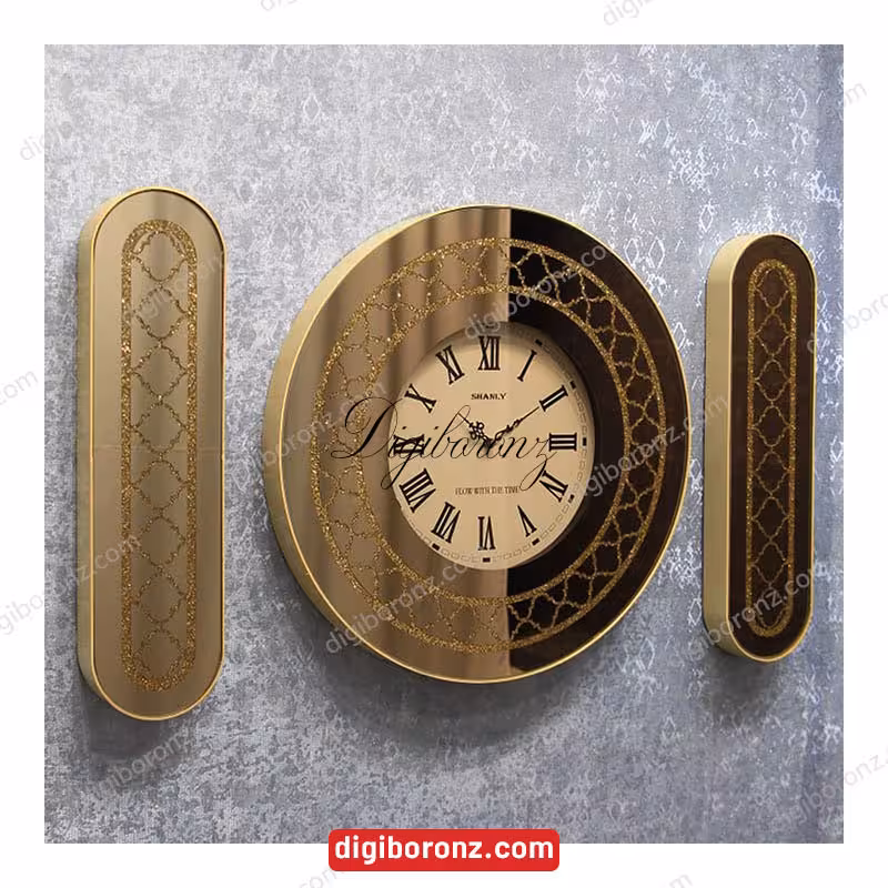 ساعت گرد گنبدی مدل شامپاینی