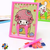 نقاشی الماسی مستطیل قاب دار کوچک