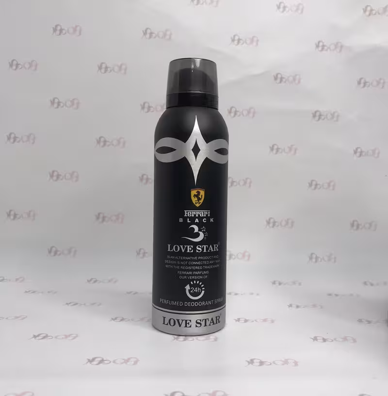 اسپری بدن مردانه لاو استار مدل فراری بلک حجم 200 میل - LOVE STAR