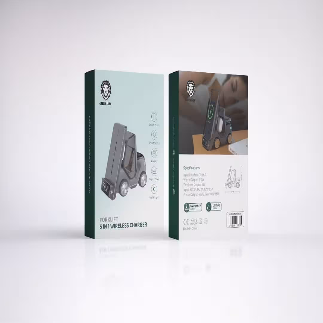 شارژر وایرلس 5 در1 فورک لیفت گرین Green Forklift 5 in 1 wireless charger