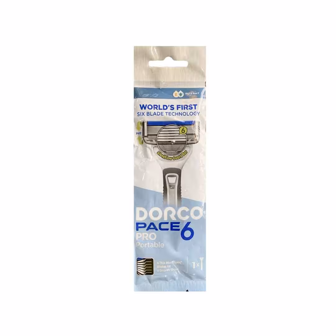 خود تراش دورکو 6 لبه مدل Dorco Portable pro بسته 1 عددی