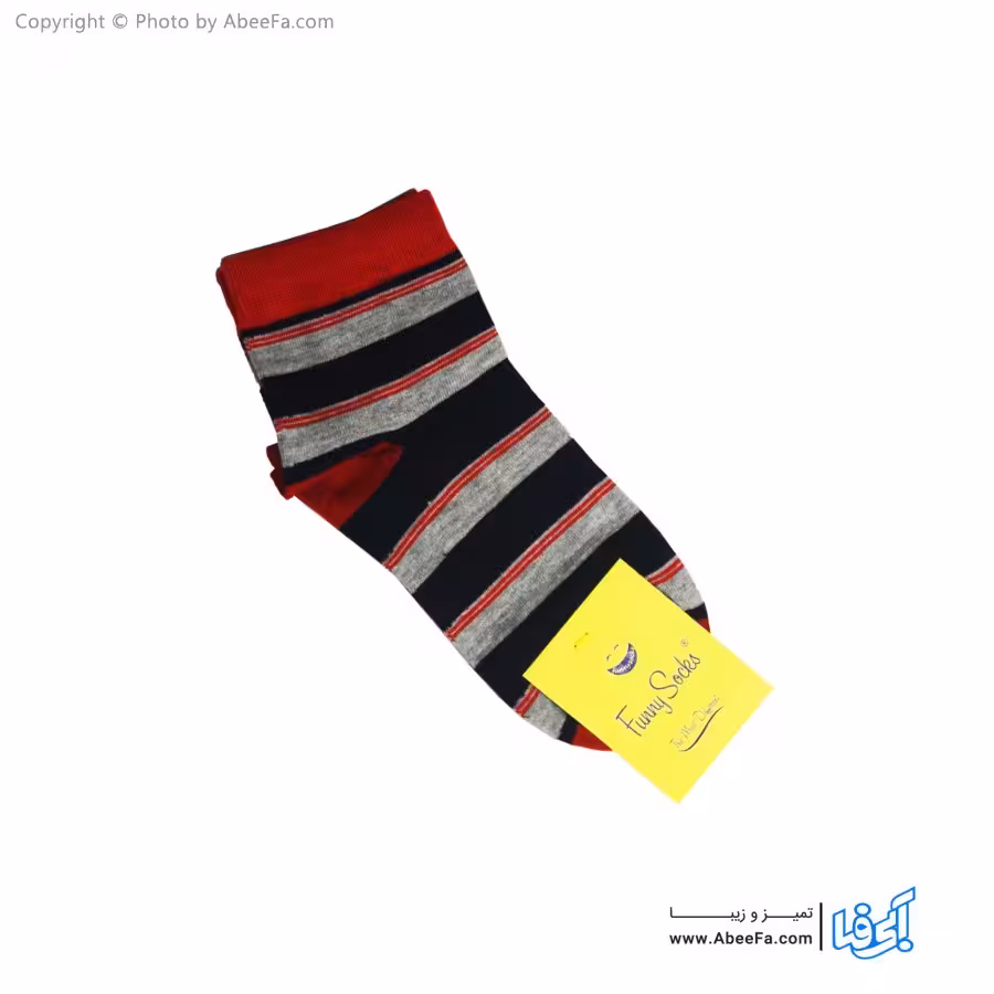 جوراب نیم ساق فانی مدل 823 قرمز-مشکی